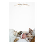 Tropical Seashell Border Personal Writing Paper Stationery Design