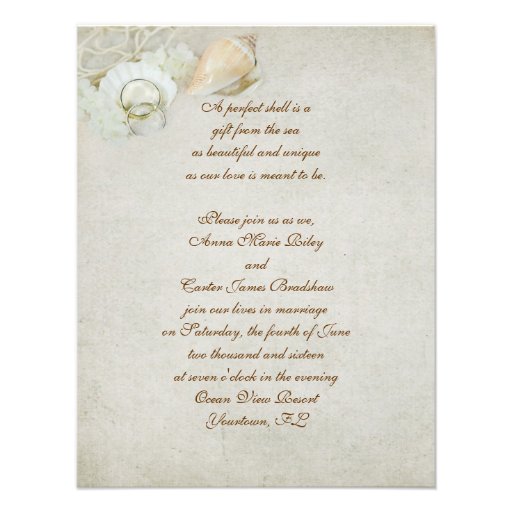 Tropical Seashell Wedding Invite