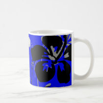 flourish, design, blue, tropical, mug, mugs, hibiscus, flower, flowers, floral, art, nature, gift, gifts, Mug with custom graphic design