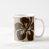 flourish, design, brown, tropical, mug, mugs, hibiscus, flower, flowers, floral, nature, art, gift, gifts, Mug with custom graphic design