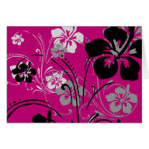 flourish, design, pink, tropical, card, hibiscus, flower, flowers, floral, nature, art, Card with custom graphic design