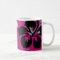 flourish, design, pink, tropical, mug, mugs, hibiscus, flower, flowers, floral, art, gift, gifts, Mug with custom graphic design