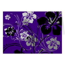 flourish, design, purple, tropical, greeting, card, note, hibiscus, flower, flowers, floral, nature, art, gift, gifts, Card with custom graphic design