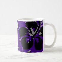 flourish, design, purple, tropical, mug, mugs, hibiscus, flower, flowers, floral, art, nature, gift, gifts, Krus med brugerdefineret grafisk design