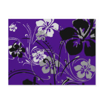 flourish, design, purple, tropical, postcard, hibiscus, flower, flowers, floral, art, nature, Postcard with custom graphic design
