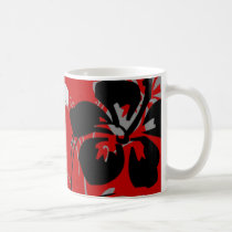 flourish, design, red, tropical, mug, mugs, hibiscus, flower, flowers, floral, art, nature, gift, gifts, Mug with custom graphic design