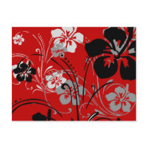 flourish, design, red, tropical, postcard, hibiscus, flower, flowers, floral, art, nature, Postcard with custom graphic design