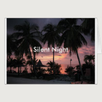 Tropical Silent Night Christmas Card cards
