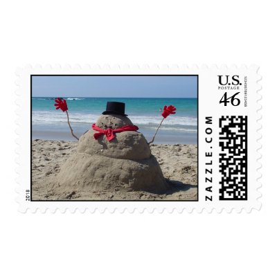 Tropical Snowman postage