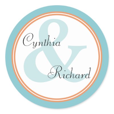 Tropical Spa Bride Groom Monogram Wedding Stickers