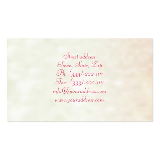 Tropical Spa Resort Creamy Business Card (back side)