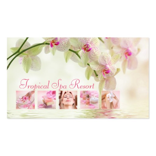 Tropical Spa Resort Creamy Business Card (front side)