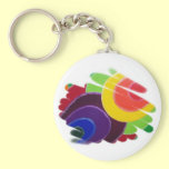 Tropical Spirals Plus on White Keychain keychains