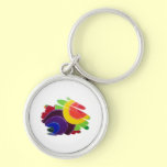 Tropical Spirals Premium Round Keychain keychains