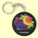 Tropical Spirals Swing on Black Keychain keychains