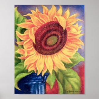 Tropical Sunflower Painting Poster zazzle_print