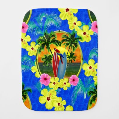 Tropical Sunset Burp Cloths