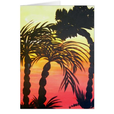 TROPICAL SUNSET Card by anaisacolon