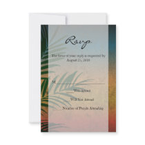 Tropical Sunset Palm Fronds Custom Announcements