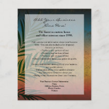 Tropical Sunset Palm Fronds Personalized Flyer