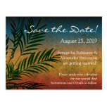 Tropical Sunset Palm Fronds Post Card