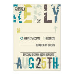 Tropical Sunset Palm Trees Beach Blue Summer RSVP Personalized Invitations
