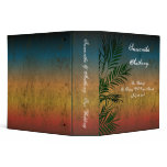 Tropical Sunset Palm Wedding Album or Planner, 2" Binder