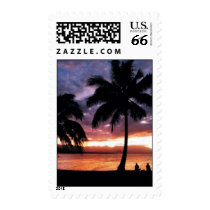 Tropical sunset postage
