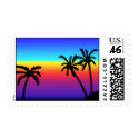 Tropical Sunset Postage Stamp by thehatch Tropical Sunset Postage Stamp