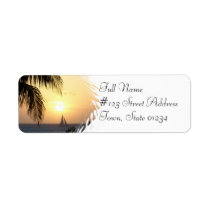 Tropical Sunset Sail Return Address Label labels