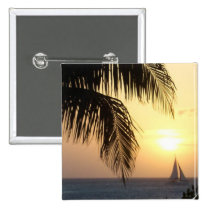 Tropical Sunset Sail Square Pin buttons