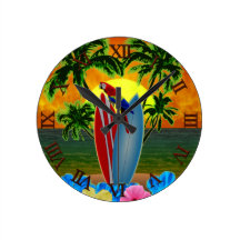 Tropical Sunset Wall Clock