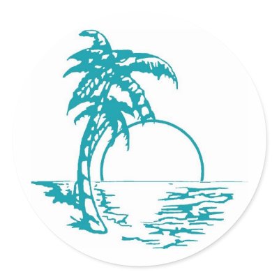 Tropical Sunset Wedding Stickers by TheBridalShop