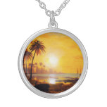 Tropical Sunset with Fishing Boats Necklace