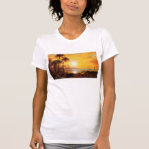 Tropical Sunset with Fishing Boats T-shirt