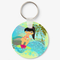 Tropical Surf Keychain