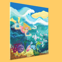 Tropical swim canvas prints