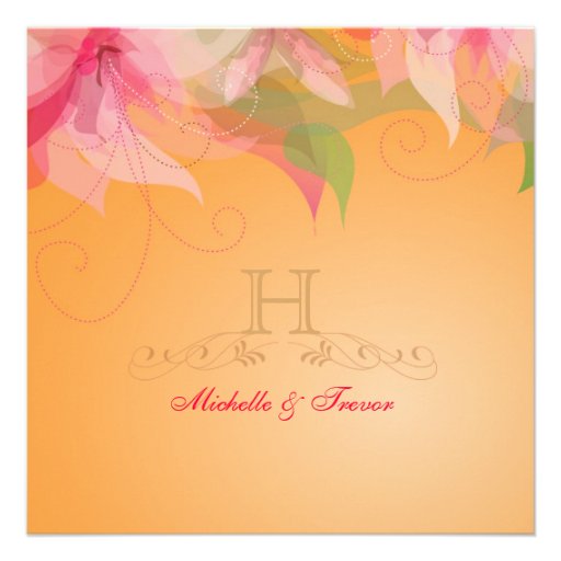 Tropical Tangerine & Fuschia Wedding Invitations