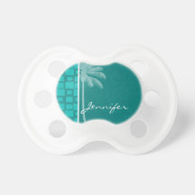 Tropical Turquoise Squares Pacifier