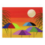 Tropical Umbrella Sunset Print