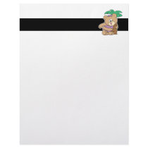 tropical vacation teddy bear girl cutie letterhead