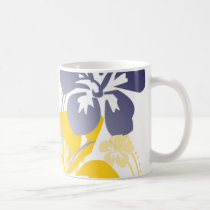 mug, mugs, flourish, yellow, blue, tropical, hibiscus, flower, flowers, floral, art, nature, gift, gifts, Mug with custom graphic design