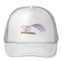 Tropical watercolor bird hats