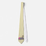 Tropical Waves & Pink Hibiscus Stripes Custom Tie Tropical Waves & Pink Hibiscus Stripes Custom Tie