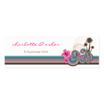 Tropical Waves & Pink Hibiscus Thank You Gift Tag business cards
