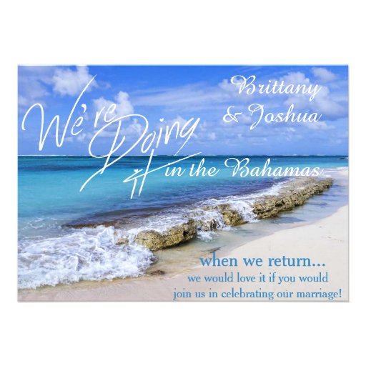 Tropical Wedding Doing it in the Bahamas Invitatio Invitations