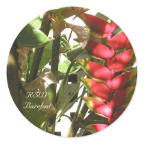 Tropical Wedding Flowers Custom Envelope Seals stickers