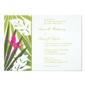 Tropical Wedding Invitation - Green and Pink 5