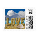 Tropical Wedding Love Postage Stamp stamp