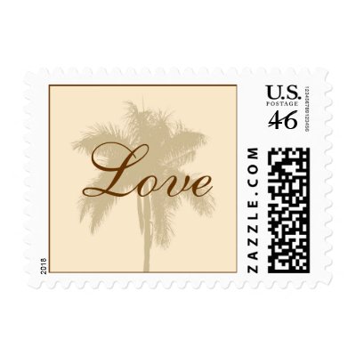 Tropical Wedding Love Postage Stamp
